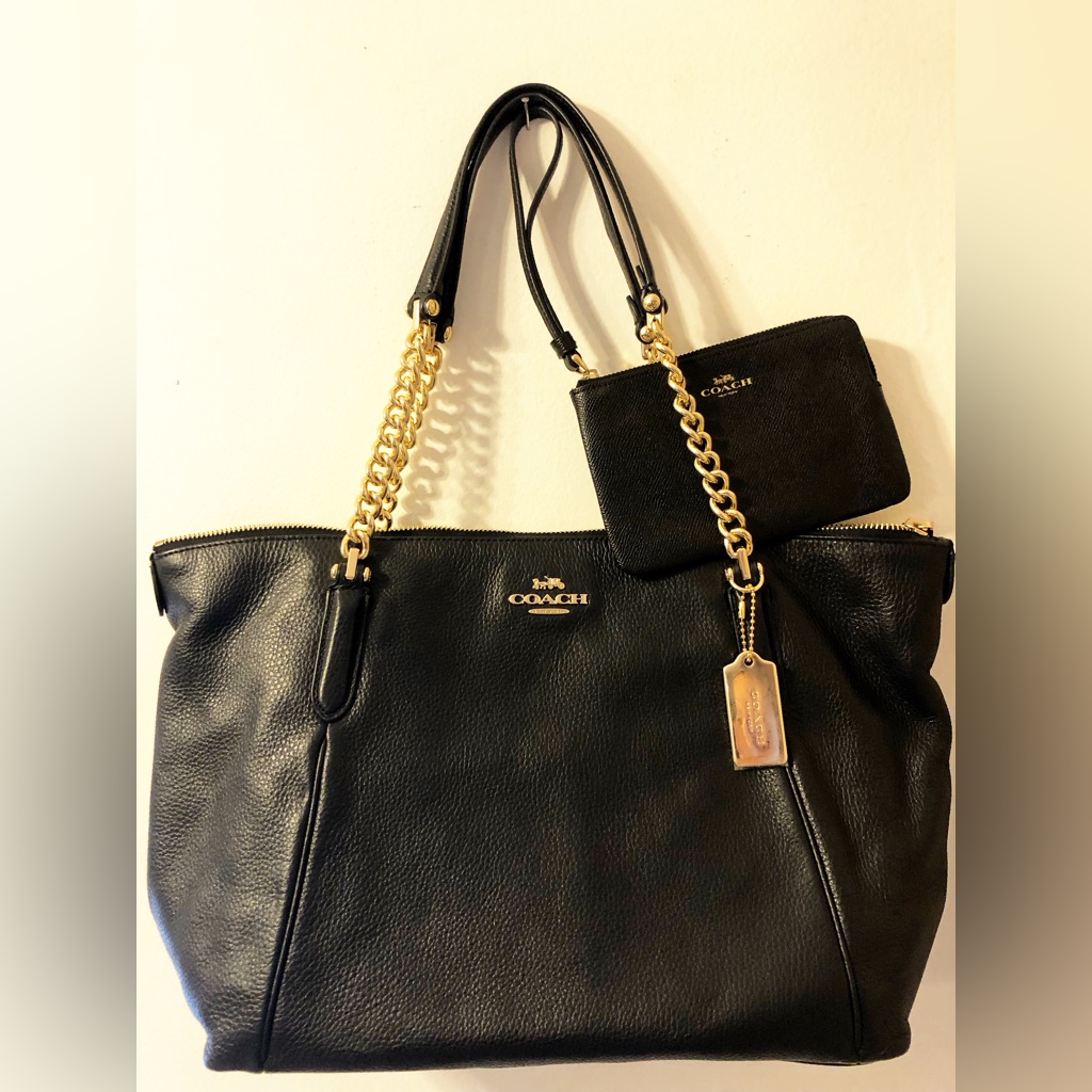 Brand New Black Coach Handbag And Wristlet Wallet Nwt